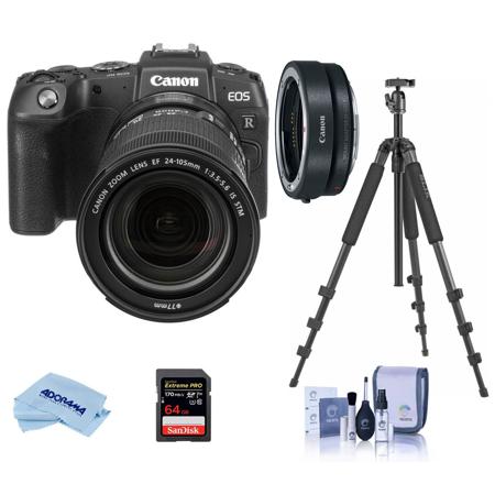 Canon EOS RP Mirrorless Camera,EF 24-105mm f/3.5-5.6 STM Lens & EF-EOS R/ Tripod