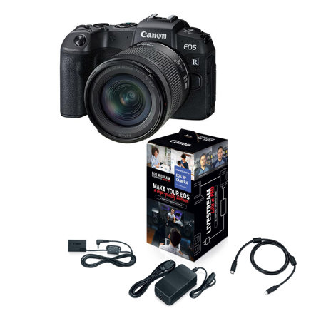 Canon EOS RP Mirrorless Camera with RF 24-105mm Lens with Webcam Starter Kit