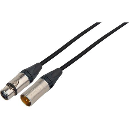 Canare 25' 3-Pin XLR Male to Female Star-Quad Microphone Cable, Black