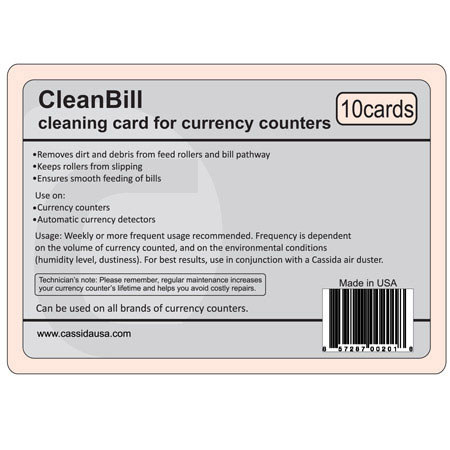 Cassida Cleanbill Cleaning Card, Box of 10