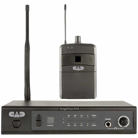 CAD Audio UHF In Ear Monitor Wireless System, Includes Receiver, Transmitter, MEB2 TruPitch Dual Armature Earbuds, Q Band: 470 to 498MHz