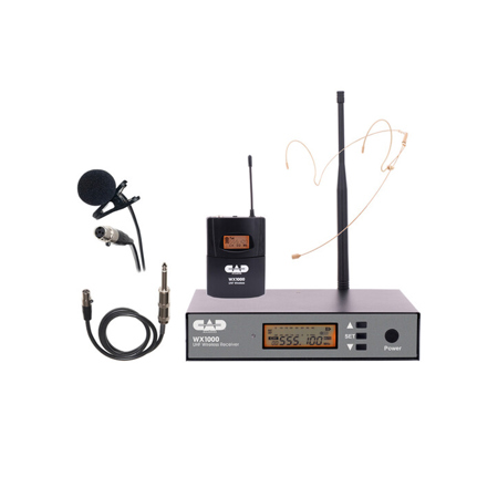 CAD Audio WX1000BP 100-Ch UHF Wireless Mic System with Headworn and Lavalier Mic