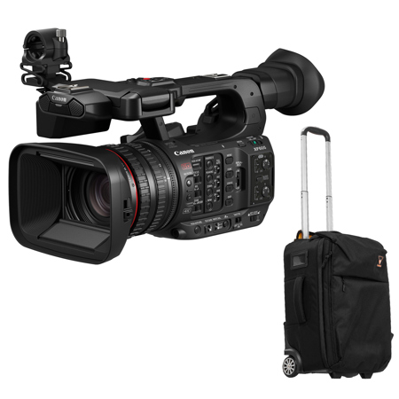 Canon XF605 4K Ultra HD 10-Bit Professional Camcorder, Bundle with BigBag Simple 15 DSLR Roller Bag