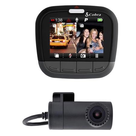 Cobra Drive HD CDR 895 D 2" Dual Channel Dash Cam, Full HD Front, 720p Rear