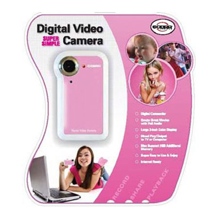 Cobra Digital DVC960 Video Camera, 2in Display, Pink