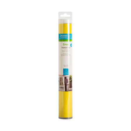 Cricut Premium Permanent Glossy Vinyl, 12x48" Roll, Yellow