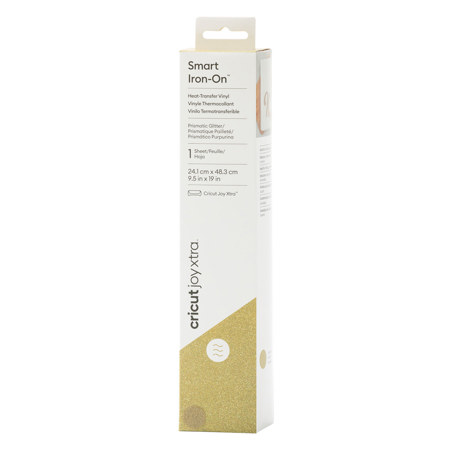Cricut Joy Xtra Prismatic Glitter Smart Iron-On Heat Transfer Vinyl, 9.5x19" Roll, Gold