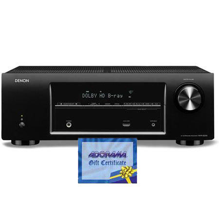 Denon AVR-E200 5-Channel Home Theater Receiver, Bundle w/$50.00 Gift Certificate