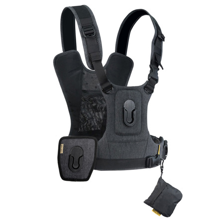 Cotton Carrier G3 Harness for 2x DSLR Camera with Attached Lenses, Charcoal Gray