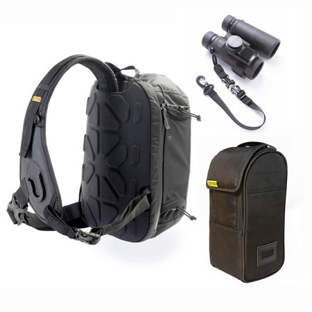 Cotton Carrier Hyker 12L Sling Bag with Lens Bag Insert for Binoculars, Black