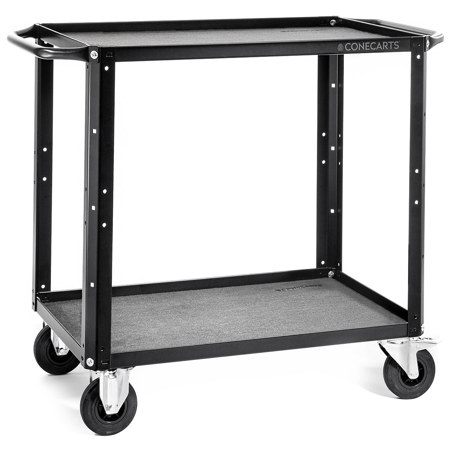 ConeCarts 2-Shelf Small Basic Cart with Gray Moquette