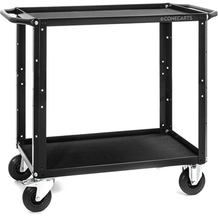 ConeCarts 2-Shelf Small Basic Cart with 3D Textured Rubber Mat