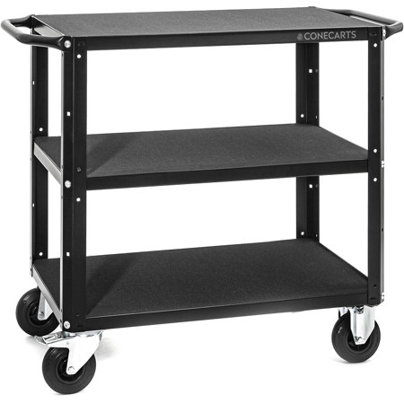 ConeCarts 3-Shelf Small Basic Cart with High-Density Precut Foam
