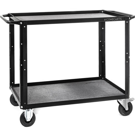 ConeCarts 2-Shelf Large Basic Cart with Gray Moquette