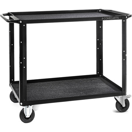 ConeCarts 2-Shelf Large Basic Cart with Black Moquette
