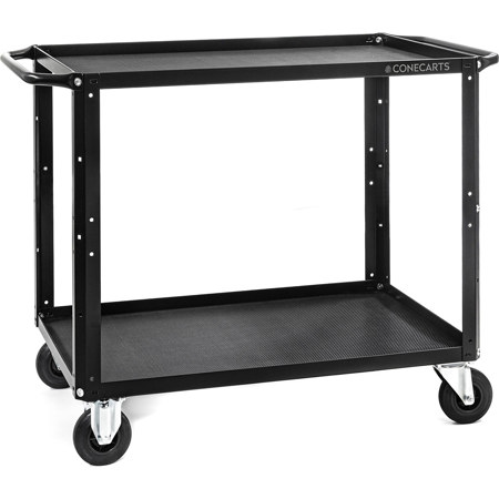 ConeCarts 2-Shelf Large Basic Cart with 3D Textured Rubber Mat