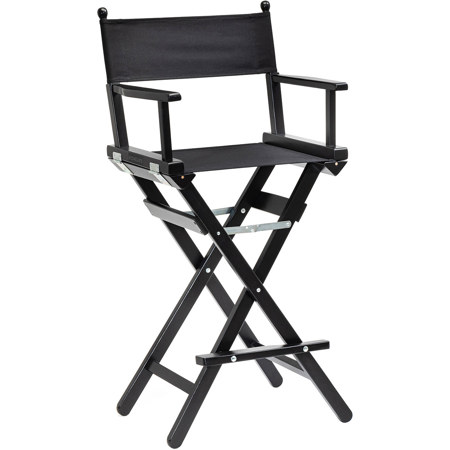 ConeCarts 30.7" High Cotton Fabric Beech Director's Chair with Black Seat and Frame