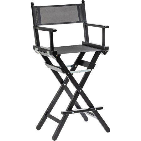 ConeCarts 30.7" High Plastic-Coated Fabric Beech Director's Chair with Black Seat and Frame