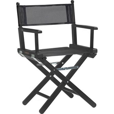ConeCarts 18.9" Low Plastic-Coated Fabric Beech Director's Chair with Black Seat and Frame