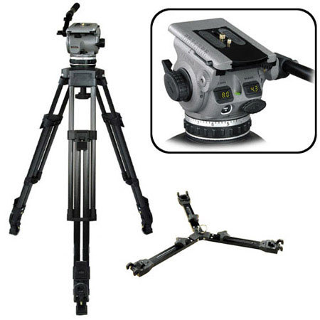 Cartoni D604 2-section Carbon Fiber  L503 1-Stage Tripod & D600 Fluid Head