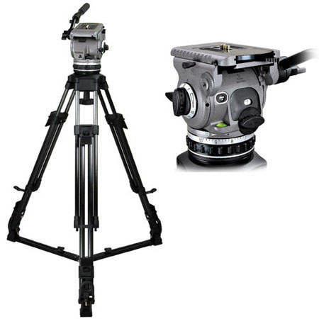 Cartoni G102 Aluminum L501 Tripod with Gamma Video Head & Ground Spreader