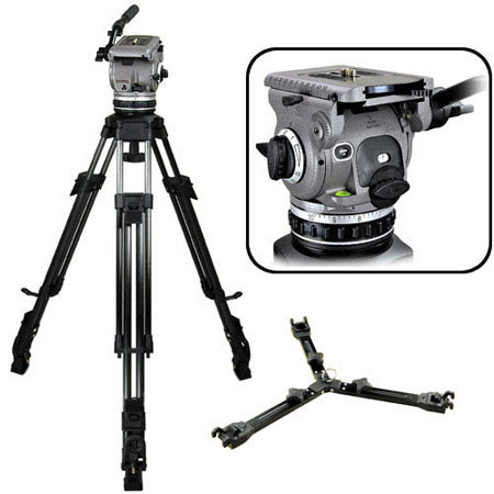 Cartoni G107 Carbon Fiber L504 Tripod with Gamma Video Head & Mid-Level Spreader
