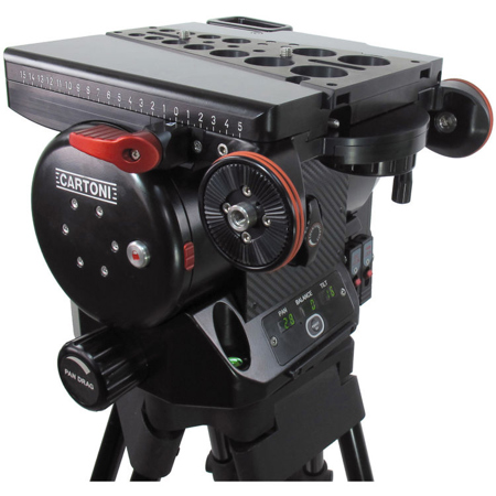 Cartoni Magnum Flat Base Fluid Head with 2x Pan Bars