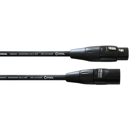 Cordial Cables Balanced Microphone Cable, XLR Female to XLR Male, 16', Black