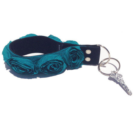 Capturing Couture Turquoise Organza 1.5" Key Chain Wristlet