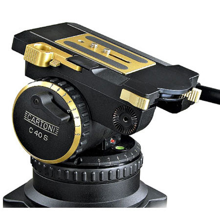 Cartoni K479 C40 S Fluid Head, Quick Release/Flat Base