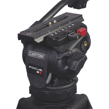 Cartoni Focus 8 Fluid Head with Sliding Plate and APTP Single-Stage Tripod
