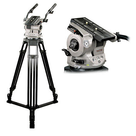Cartoni M111 3-section Aluminum Tripod with Fluid Head - Black