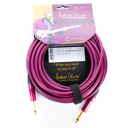 Cordial Cables Premium Instrument Cable, 1/4" TS Male to 1/4" TS M, 20', Purple