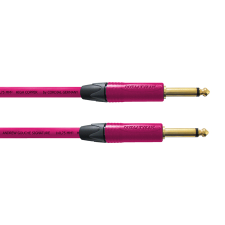 Cordial Cables Premium Instrument Cable, 1/4" TS Male to 1/4" TS M, 30', Purple