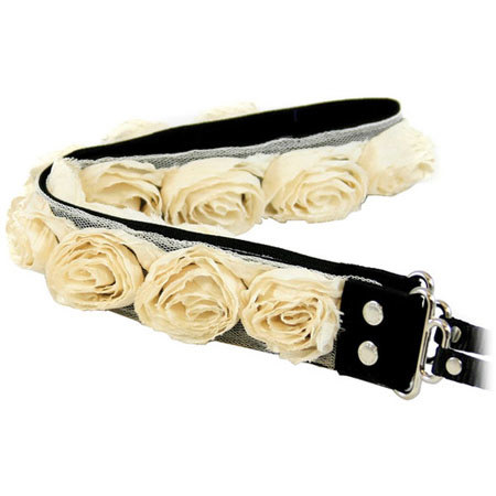 Capturing Couture Floral Collection Organza 1.5" Camera Strap, Cream/Off White