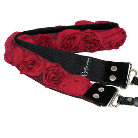 Capturing Couture Red Organza Rosette 1.5in DSLR Strap