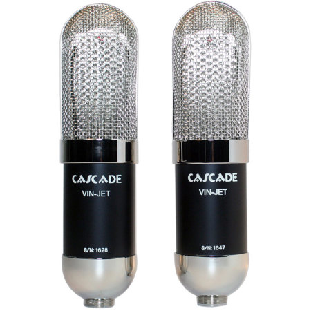 Cascade Microphones Vin-Jet Long Stereo Mic,LL2913 Transformer,Black/Nickel,Pair
