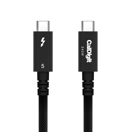 CalDigit 3.28' 240W Thunderbolt 5 USB-C Braided Pro Cable, Black