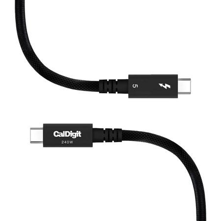 CalDigit 6.56' 240W Thunderbolt 5 USB-C Braided Pro Cable, Black