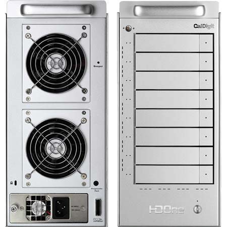 CalDigit HDONE-D 12 TB-X Tower RAID Solution with Eight Swappable Drive Modules and ELANE-1X PCI-X Card, Supports Windows, MacOS, Linux