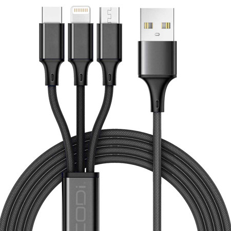 CODi 4' 3-in-1 Braided Nylon Multi-Charging Cable