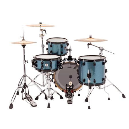 Crush Drums Chameleon Bop 4 Piece Shell Pack, 18x16" Bass, Light Blue Sparkle