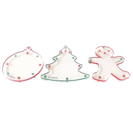Canetti Holiday Trio Magnet Frame Ornaments, Ball/Tree/Gingerbread Man