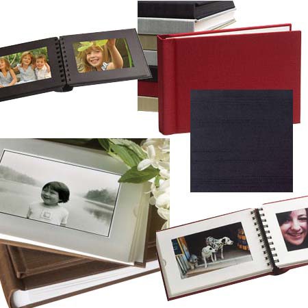 Celine Countryman 5.5" x 7.25" Horizontal 1-Up Windowpane Album for 24 4x6" Photos - Page Color: Natural, Cover Color: Onyx Shimmer