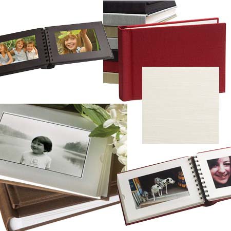 Celine Countryman 5.5" x 7.25" Horizontal 1-Up Windowpane Album for 24 4x6" Photos - Page Color: Black, Cover Color: Celine's Ivory