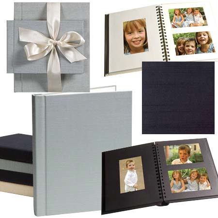 Celine Countryman 9.5" x 7.25" Horiz/Vert 2-Up Windowpane Album for 36 4x6" Photos - Page Color: Natural, Cover Color: Onyx Shimmer