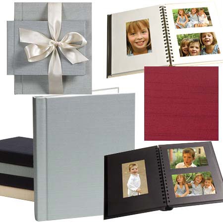 Celine Countryman 9.5" x 7.25" Horiz/Vert 2-Up Windowpane Album for 36 4x6" Photos - Page Color: Black, Cover Color: Shiny Wine