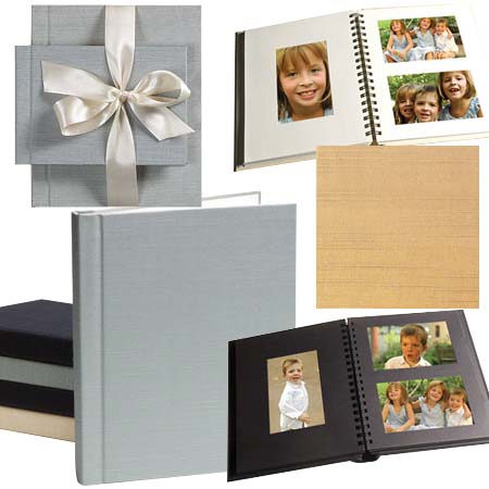 Celine Countryman 9.5" x 7.25" Horiz/Vert 2-Up Windowpane Album for 36 4x6" Photos - Page Color: Black, Cover Color: Smoked Bronze