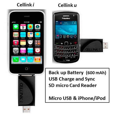 Cell Drive Cellink I Mobile Charger and Card Reader for iPhone/iPad