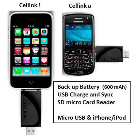 Cell Drive Cellink U Mobile Charger & Card Reader for Micro USB Mobile Devices